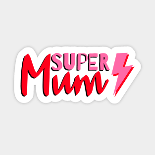 Super Mum, Word Art, Lightning Sticker